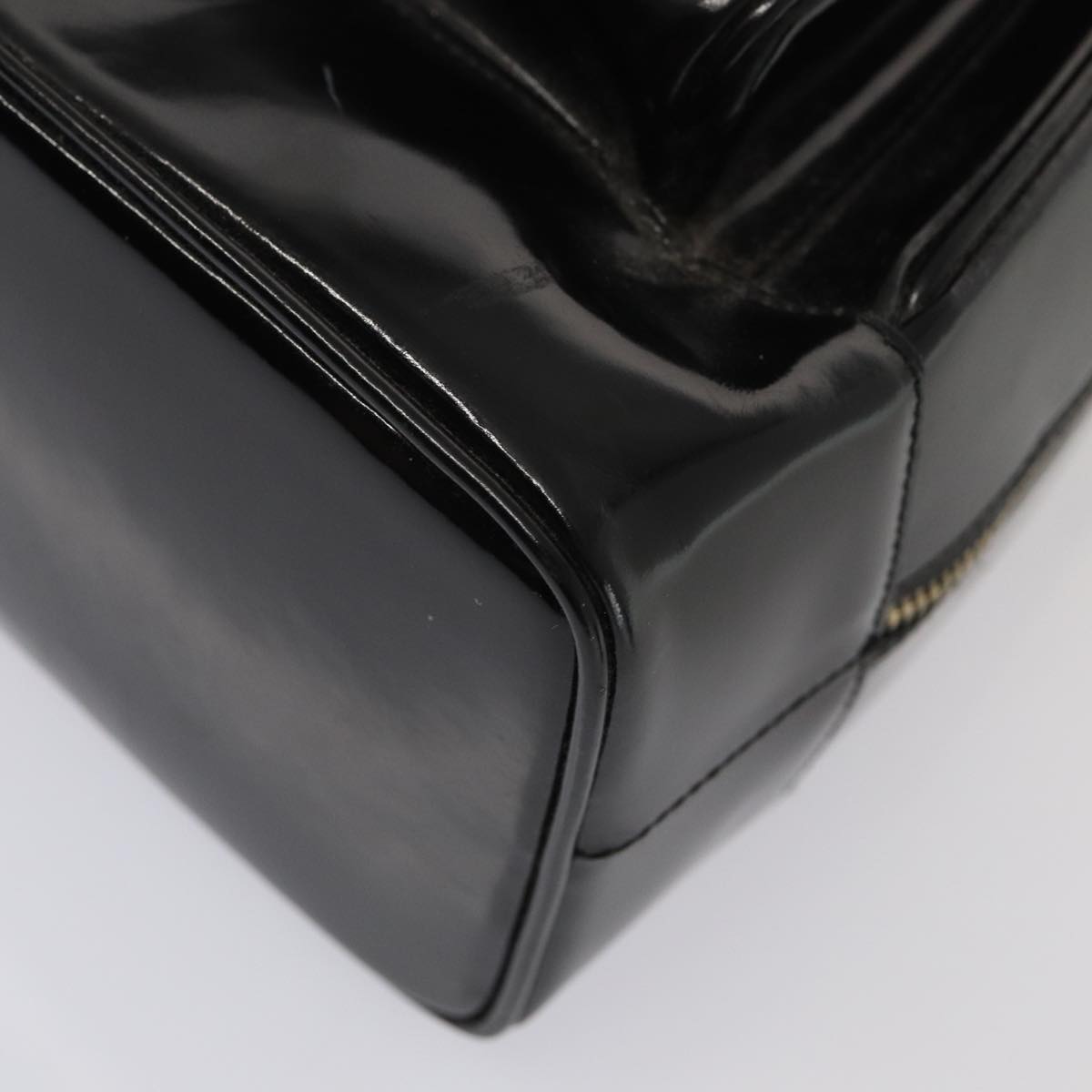 GUCCI Bamboo Body Bag Enamel Black 003 3444 0127 80123