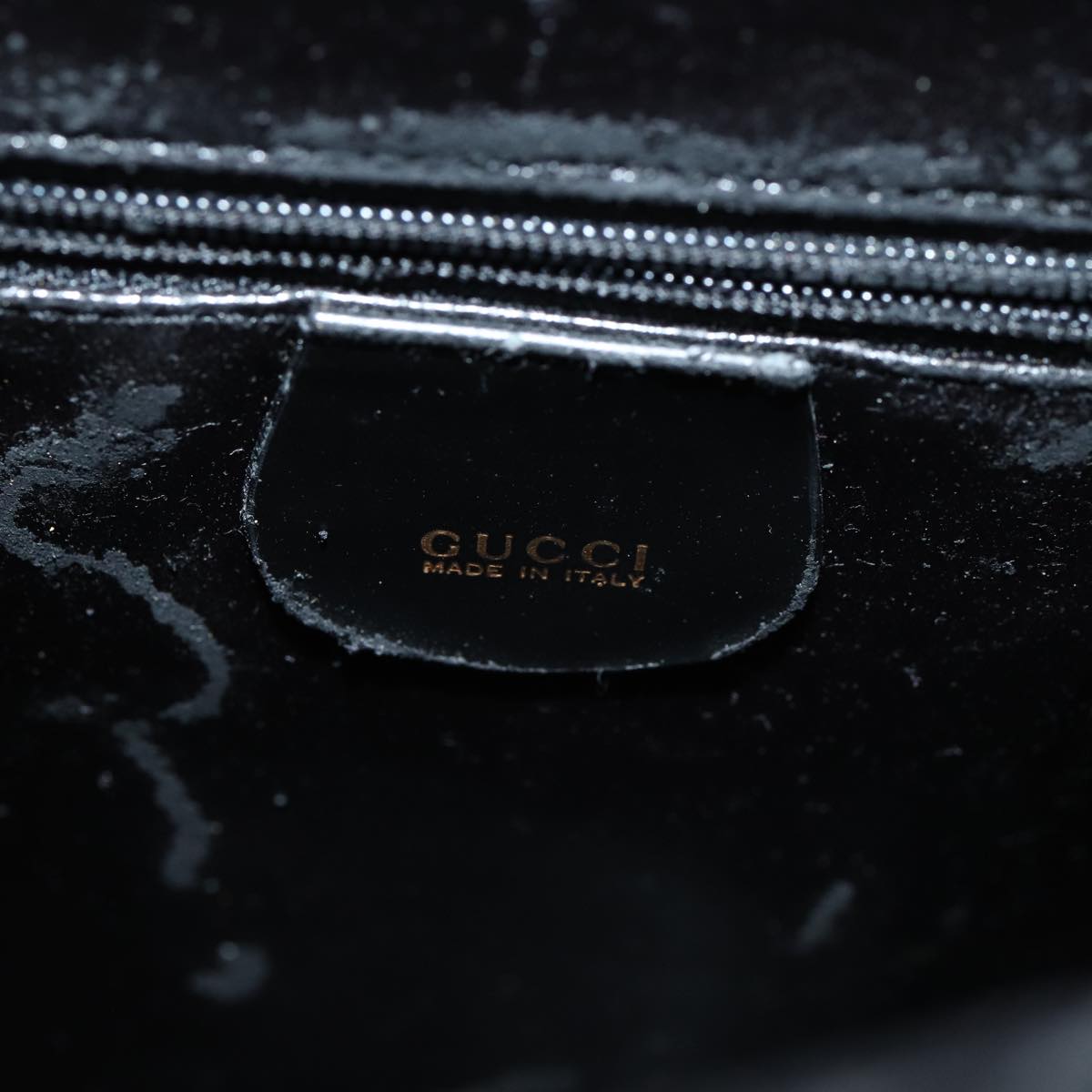 GUCCI Bamboo Body Bag Enamel Black 003 3444 0127 80123