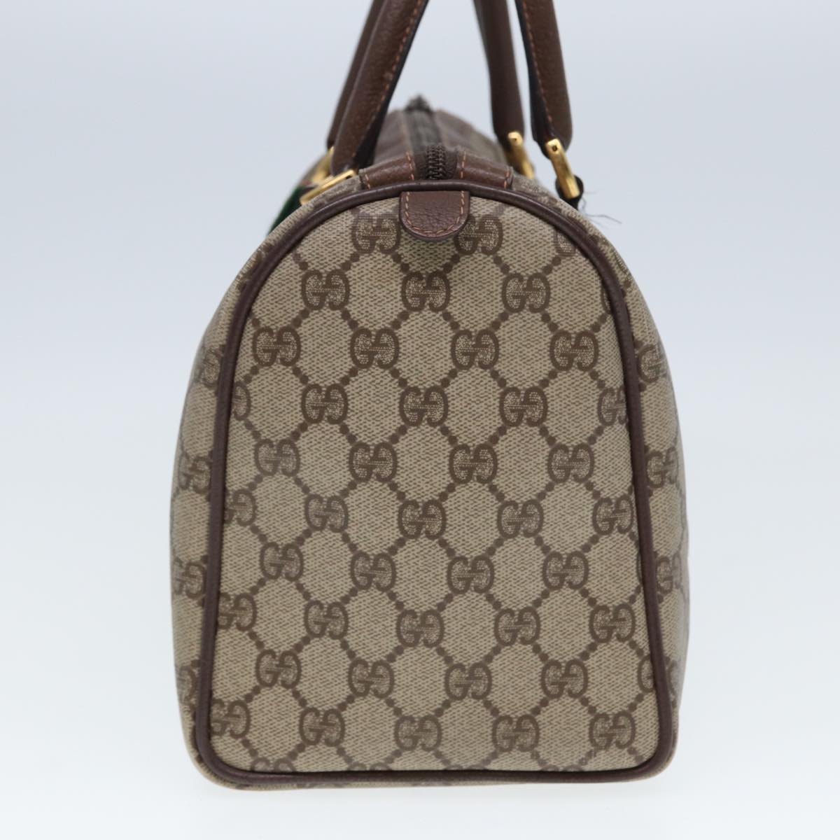 GUCCI GG Supreme Web Sherry Line Boston Bag PVC Beige Red 40 02 007 80124