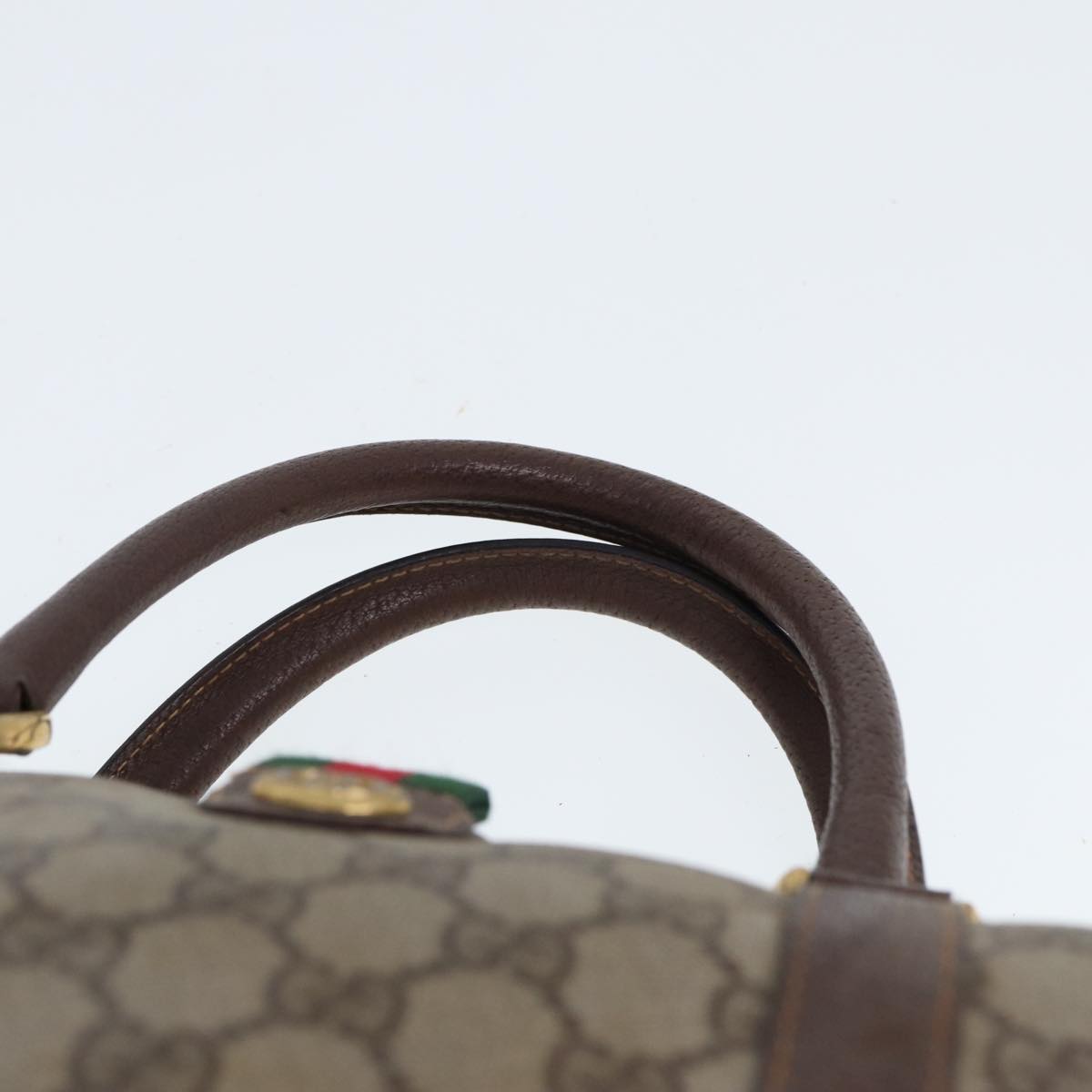 GUCCI GG Supreme Web Sherry Line Boston Bag PVC Beige Red 40 02 007 80124