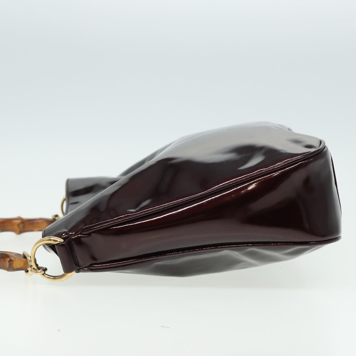 GUCCI Bamboo Shoulder Bag Enamel 2way Brown 001 1705 1638 80127