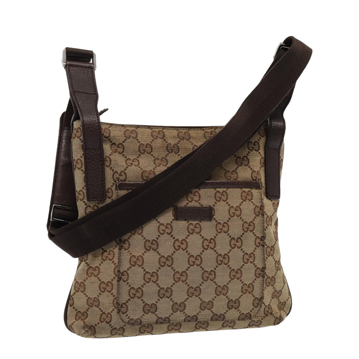 GUCCI GG Canvas Shoulder Bag Beige 122793 80131