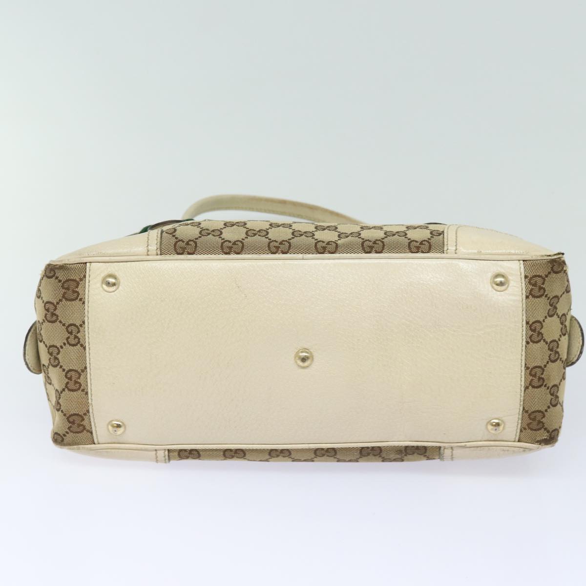 GUCCI GG Canvas Web Sherry Line Shoulder Bag Beige Red Green 161720 80133