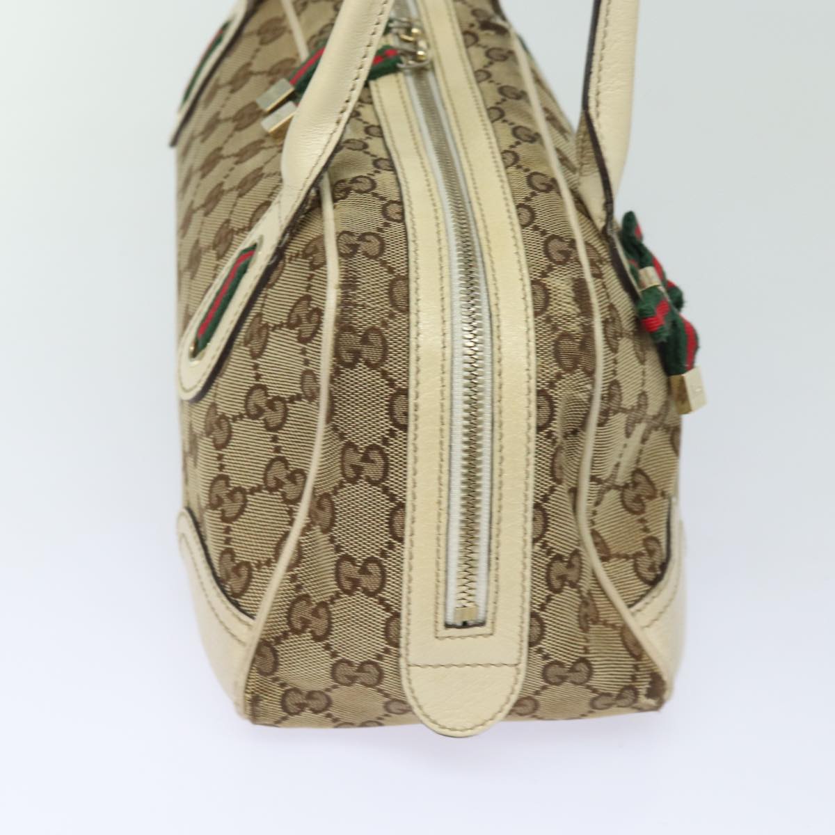 GUCCI GG Canvas Web Sherry Line Shoulder Bag Beige Red Green 161720 80133