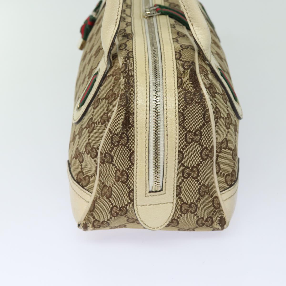 GUCCI GG Canvas Web Sherry Line Shoulder Bag Beige Red Green 161720 80133