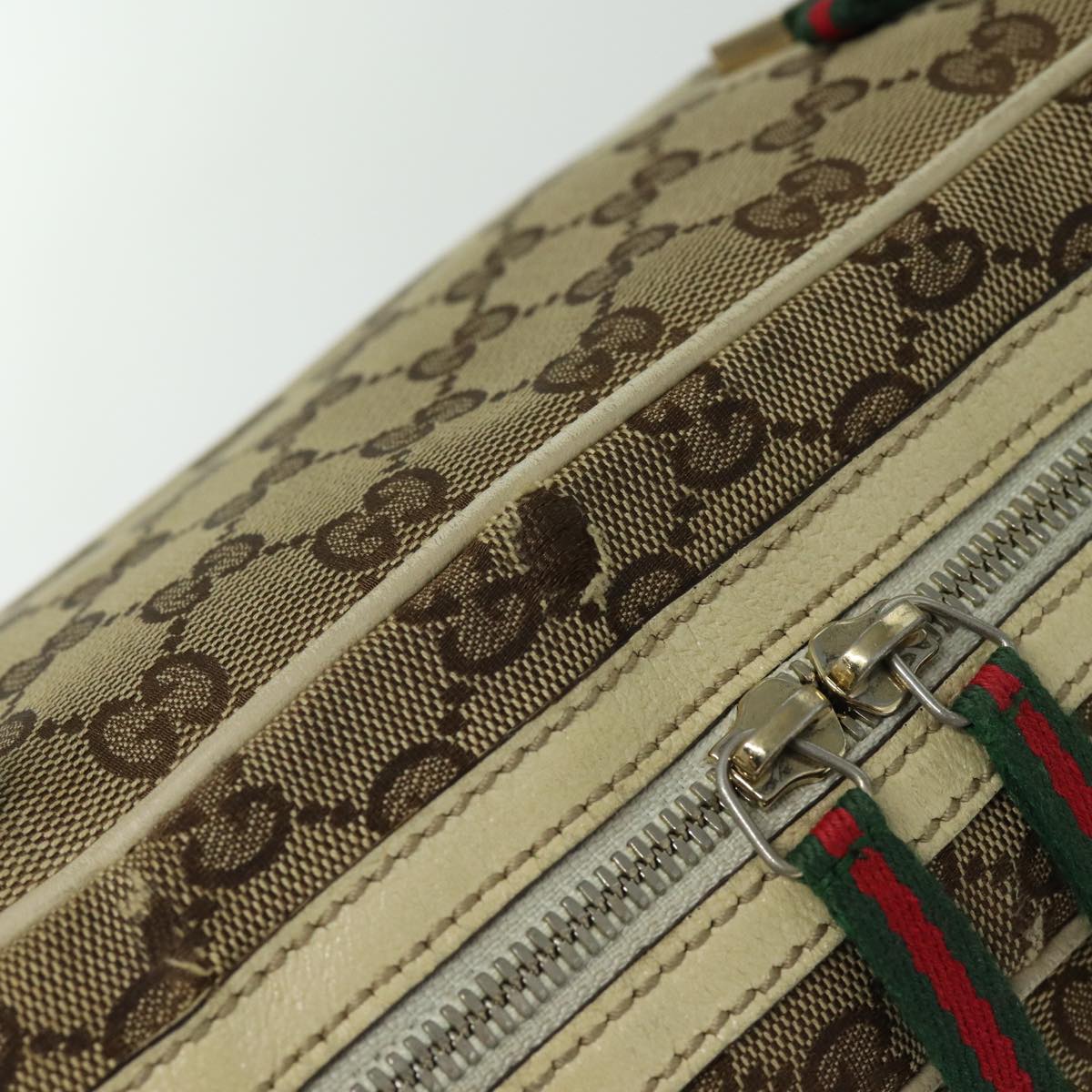 GUCCI GG Canvas Web Sherry Line Shoulder Bag Beige Red Green 161720 80133