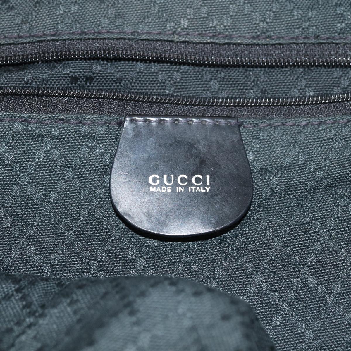 GUCCI Bamboo Shoulder Bag Nylon 2way Black 001 1577 80137