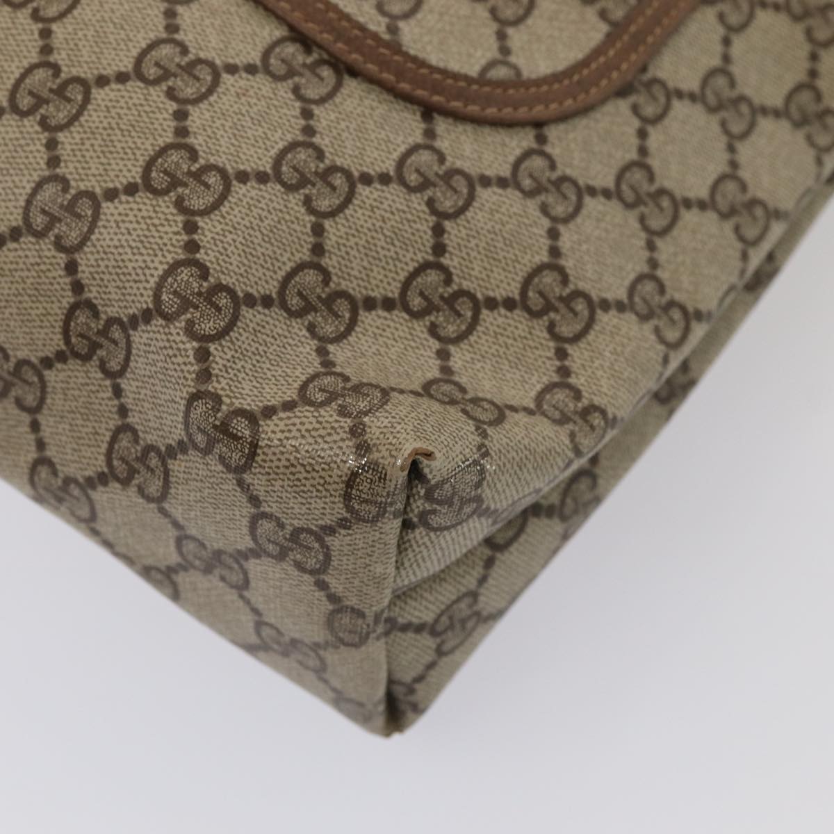 GUCCI GG Supreme Web Sherry Line Tote Bag PVC Beige Red 39 02 003 80138