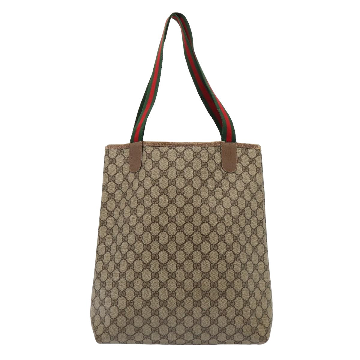 GUCCI GG Supreme Web Sherry Line Tote Bag PVC Beige Red 39 02 003 80139