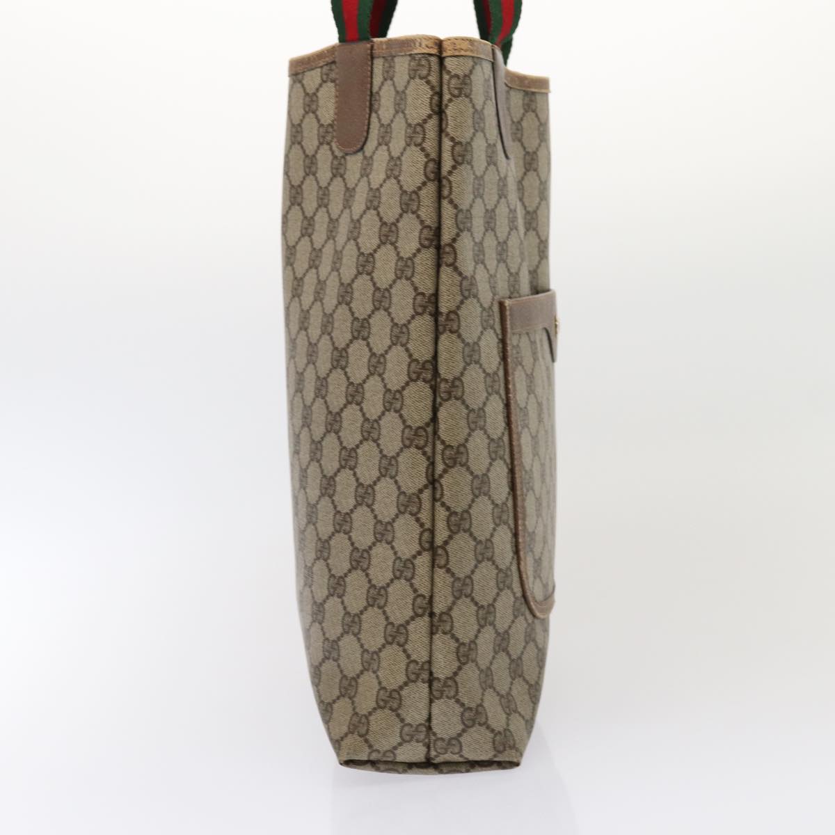 GUCCI GG Supreme Web Sherry Line Tote Bag PVC Beige Red 39 02 003 80139