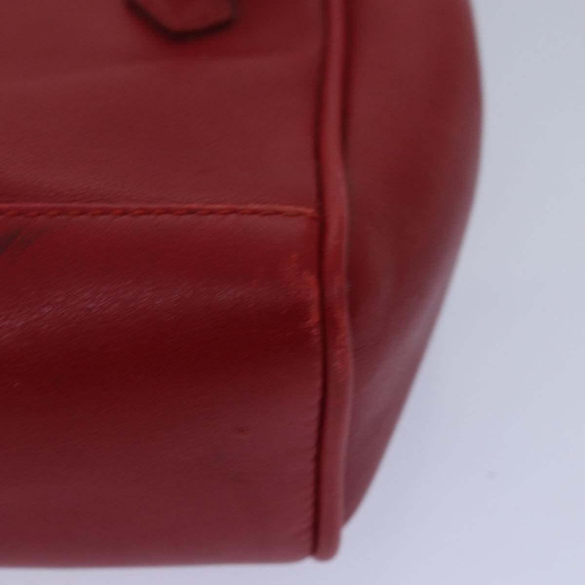 GUCCI Bamboo Hand Bag Leather Red 80172