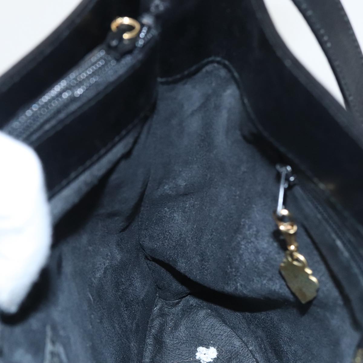 GUCCI Micro GG Canvas Shoulder Bag Black 80173