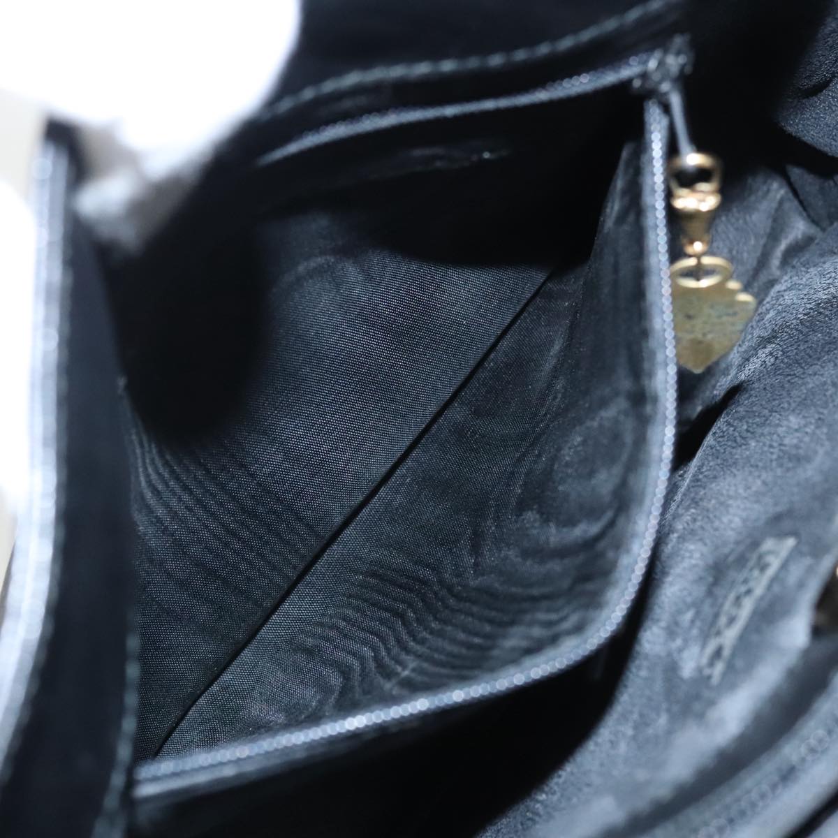 GUCCI Micro GG Canvas Shoulder Bag Black 80173