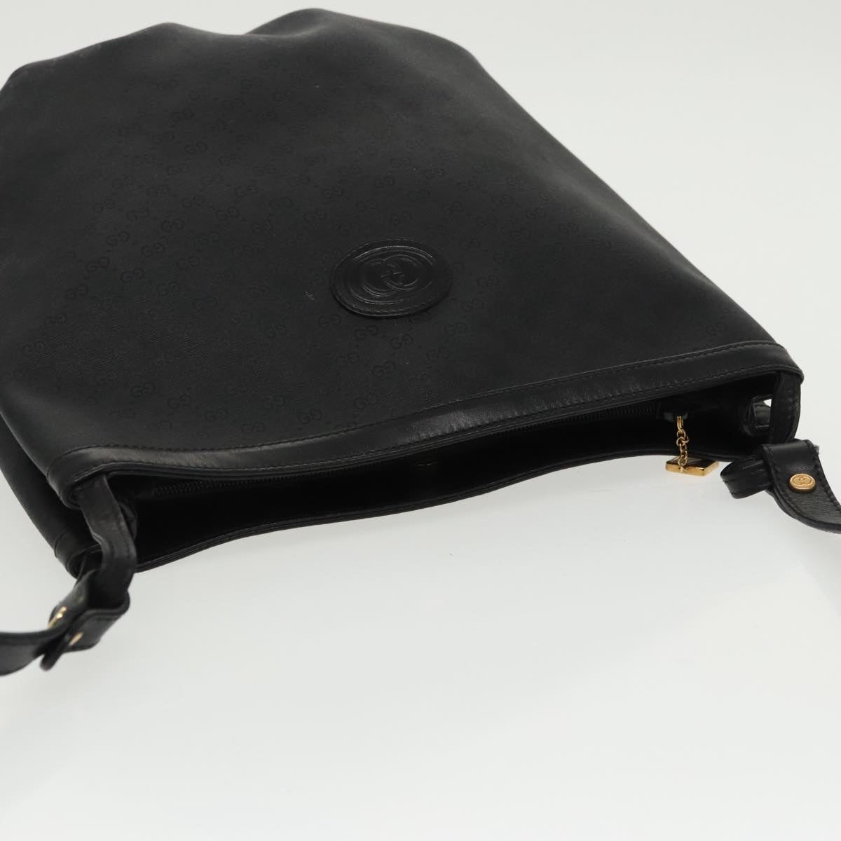 GUCCI Micro GG Canvas Shoulder Bag Black 80173