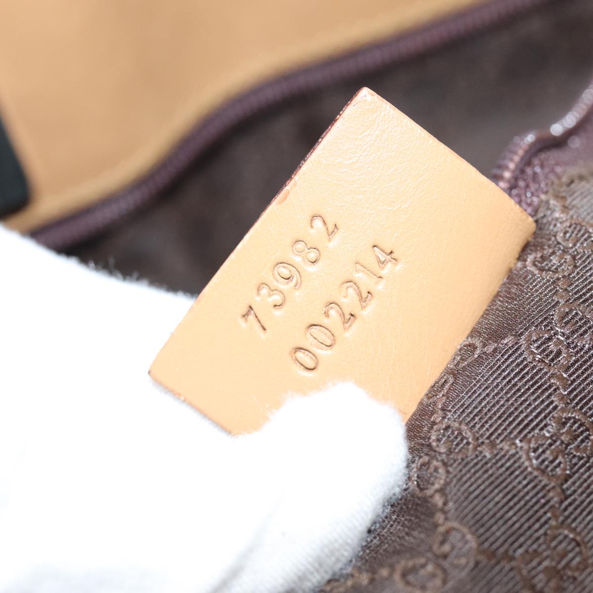 GUCCI Hand Bag Leather Beige 80175