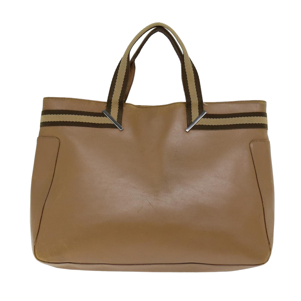 GUCCI Hand Bag Leather Beige 80175