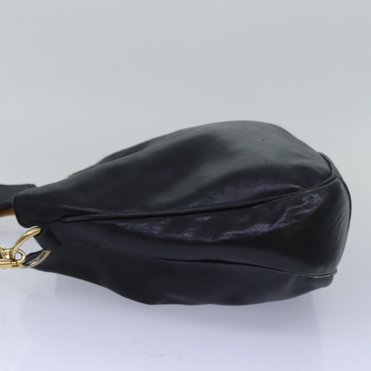 GUCCI Bamboo Shoulder Bag Leather Black 001 1638 200047 80194