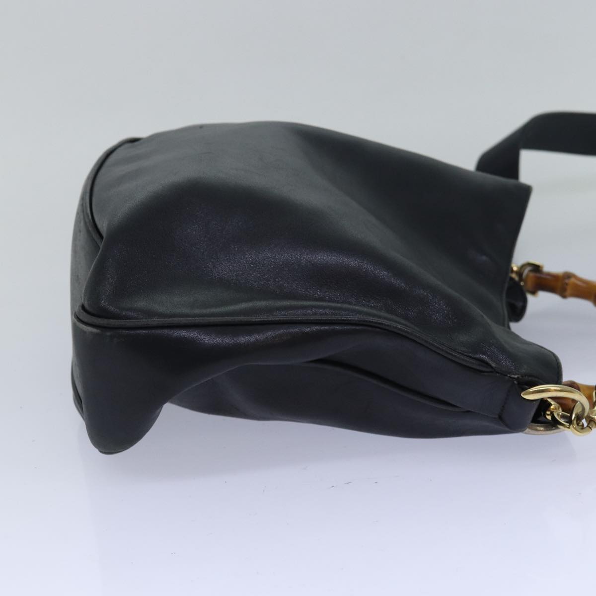 GUCCI Bamboo Shoulder Bag Leather Black 001 1638 200047 80194