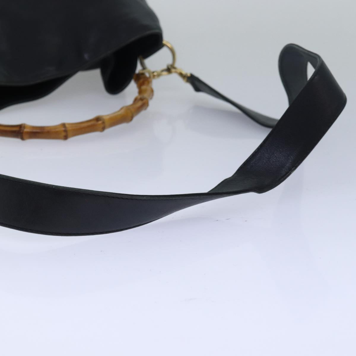 GUCCI Bamboo Shoulder Bag Leather Black 001 1638 200047 80194