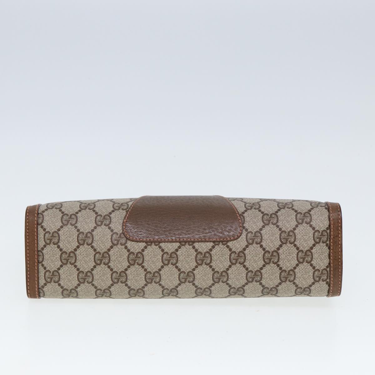 GUCCI GG Canvas Web Sherry Line Clutch Bag PVC Beige Green Red 80235