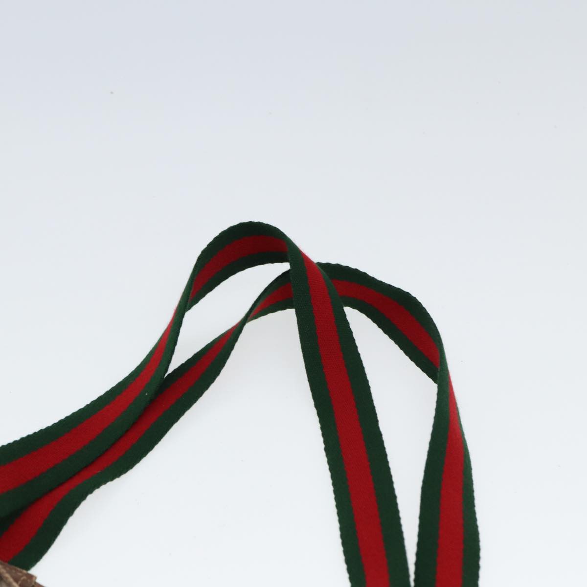 GUCCI GG Canvas Web Sherry Line Tote Bag PVC Leather Beige Green Red 80255