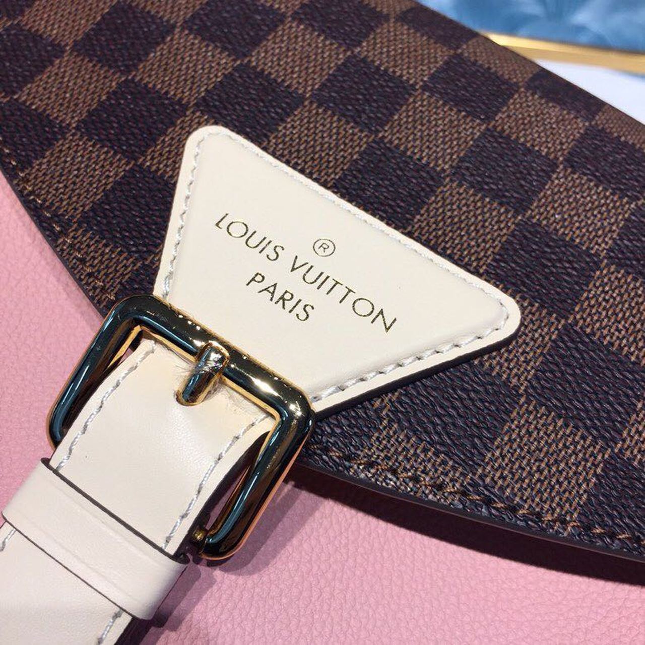 LV Beaumarchais Damier Ebene Canvas Venus Pink For Women, WomenÃ¢â‚¬â„¢s Handbags, Shoulder And Crossbody Bags 9.8in/25cm LV N40147