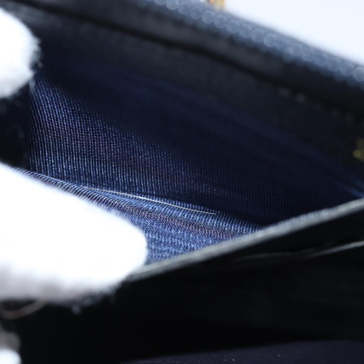 GUCCI Bamboo Wallet Suede 2way Navy 039 1998 0700 80565