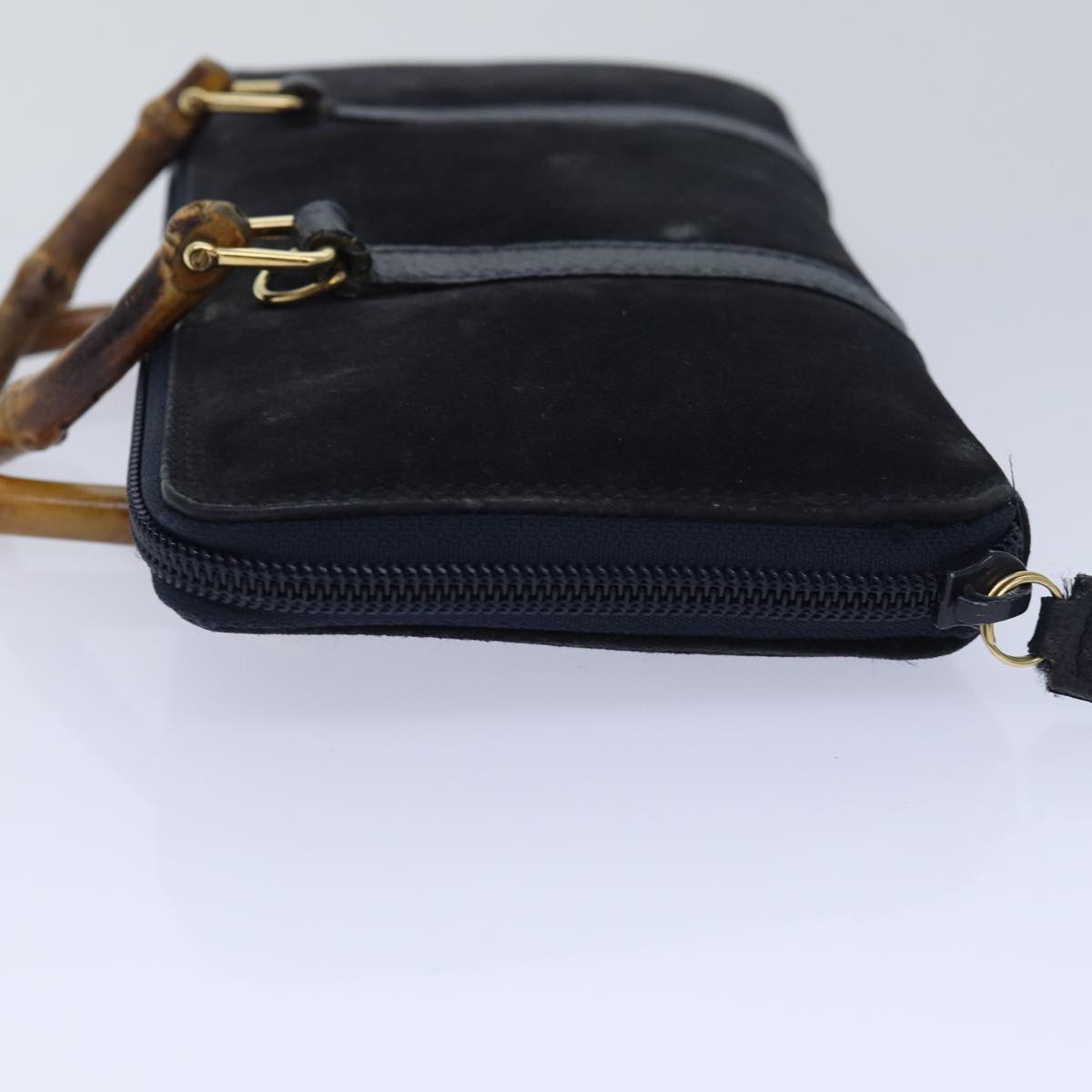 GUCCI Bamboo Wallet Suede 2way Navy 039 1998 0700 80565