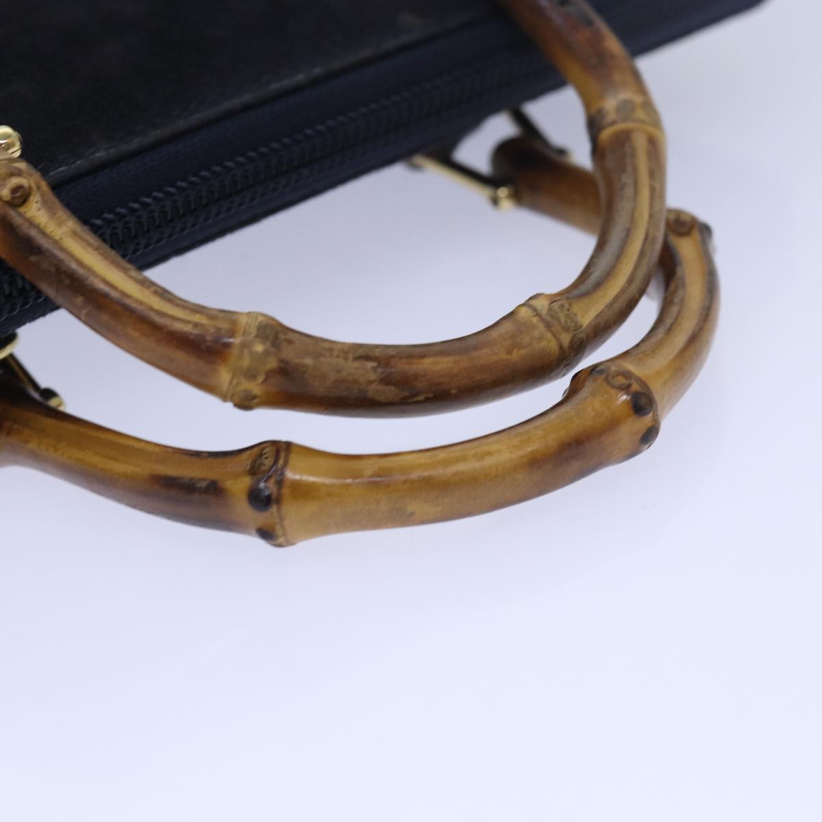 GUCCI Bamboo Wallet Suede 2way Navy 039 1998 0700 80565