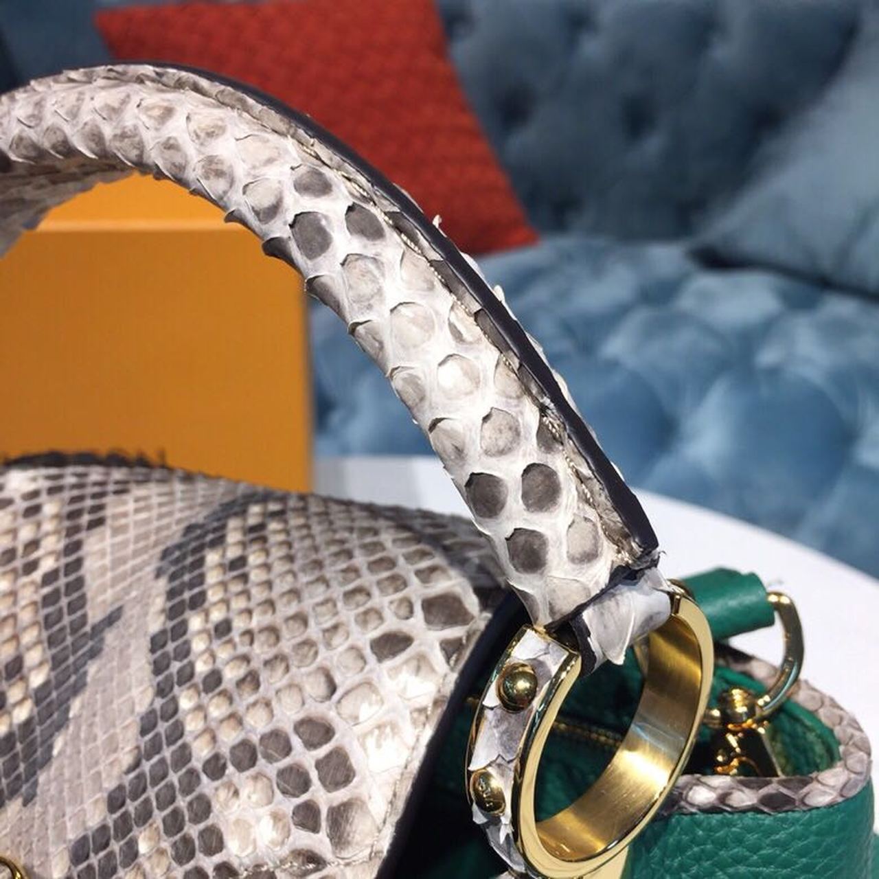 LV Capucines GLAMI Taurillon And Python Green For Women,  Shoulder And Crossbody Bags 10.6in/27cm LV