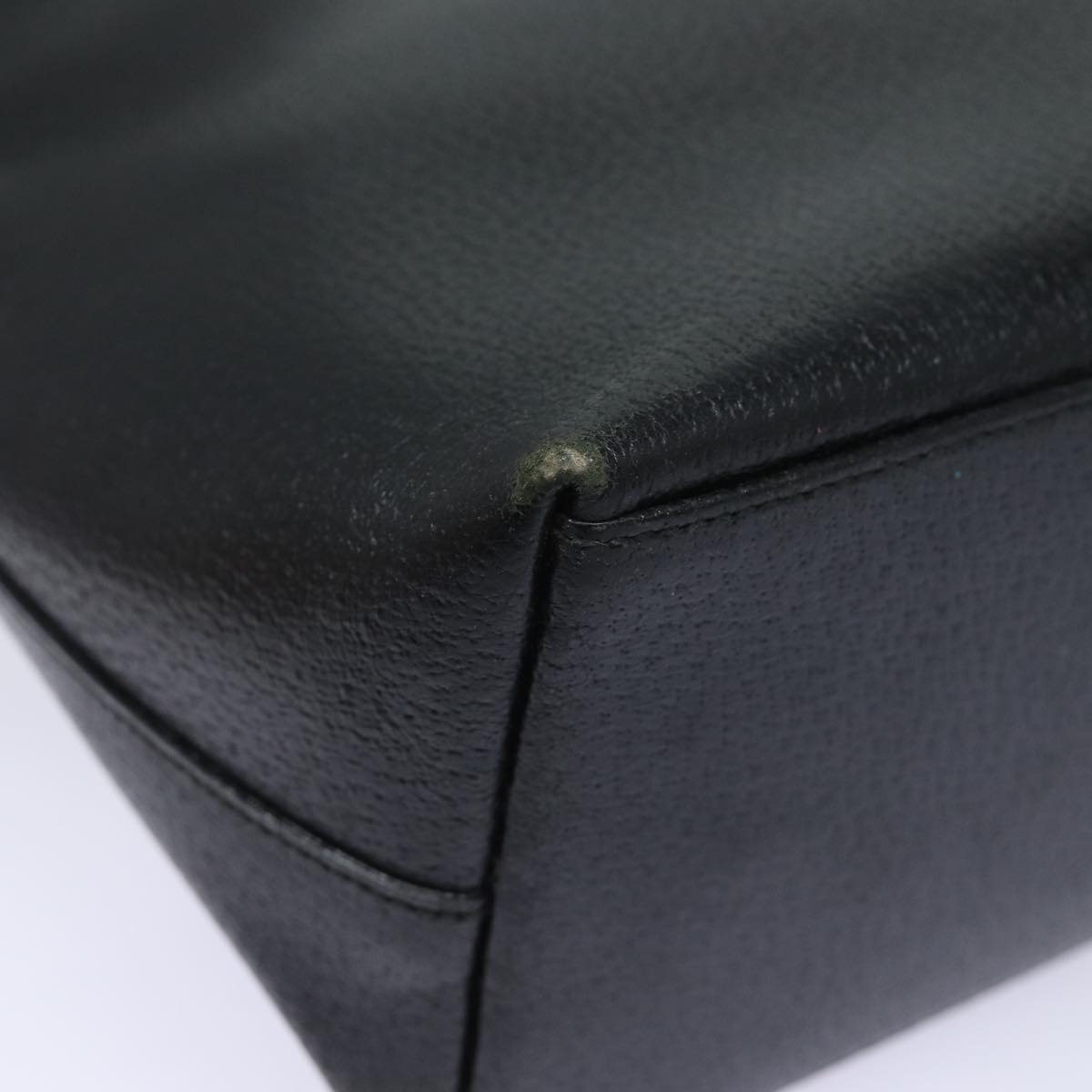 GUCCI Bamboo Hand Bag Leather Black 001 1880 80601