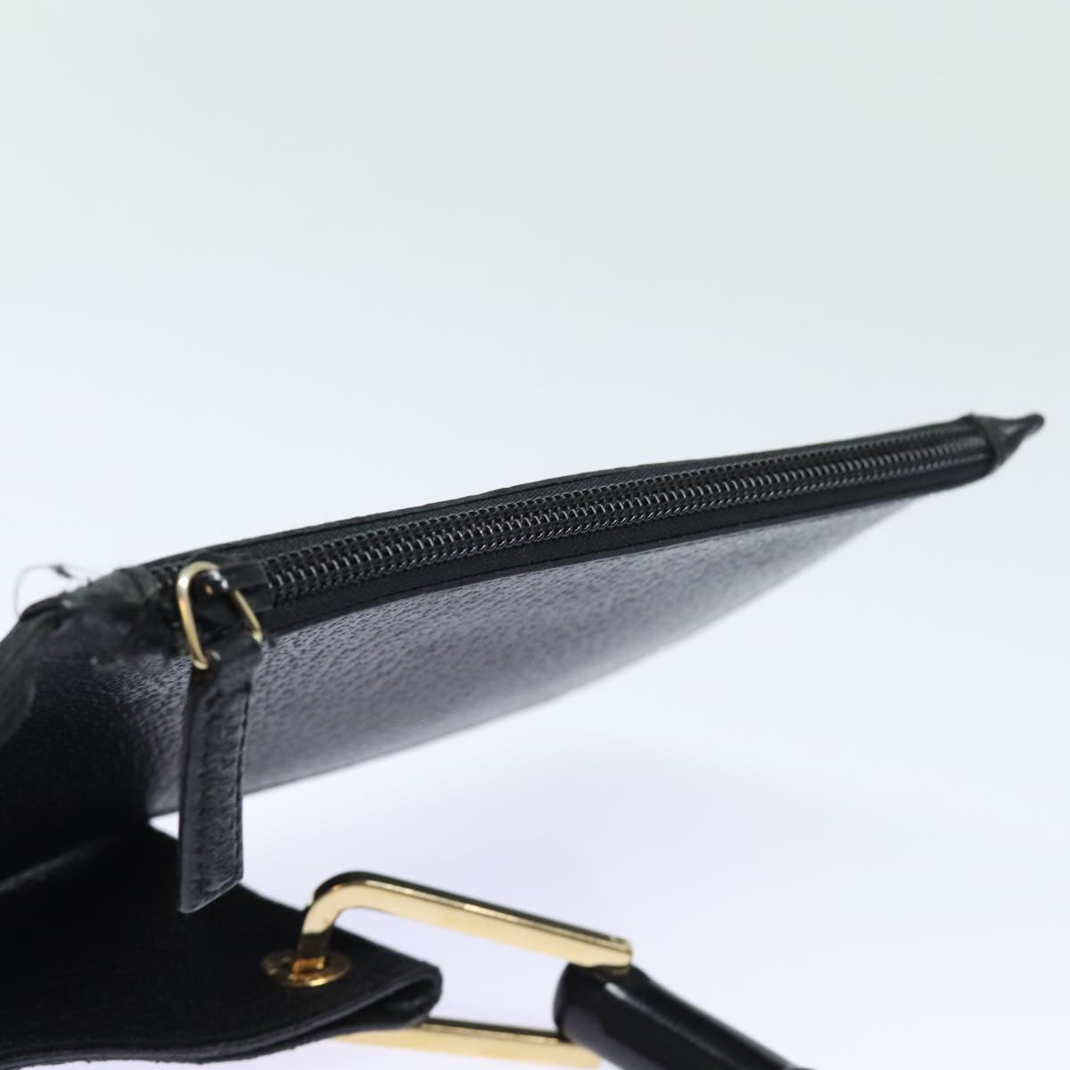 GUCCI Bamboo Hand Bag Leather Black 001 1880 80601