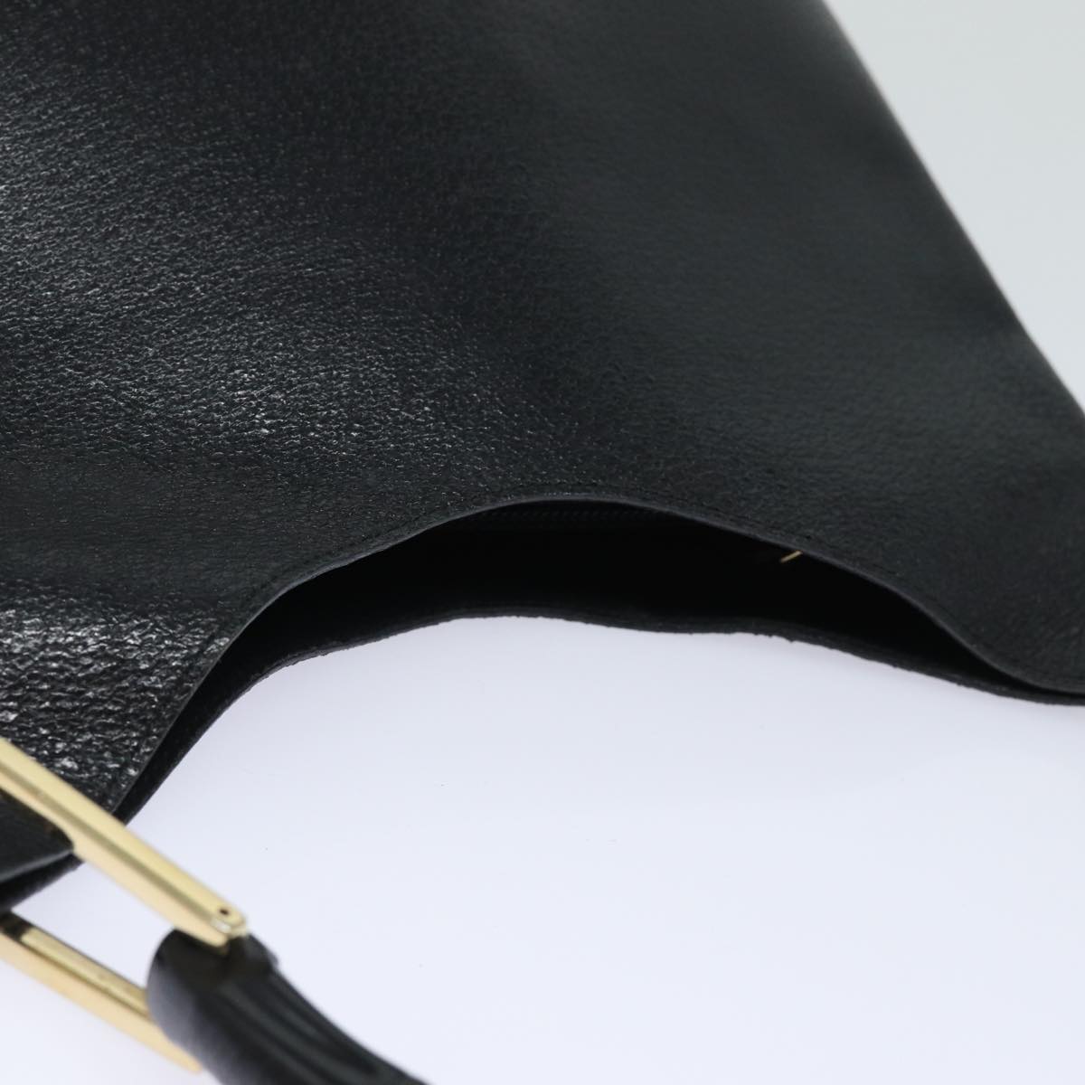 GUCCI Bamboo Hand Bag Leather Black 001 1880 80601