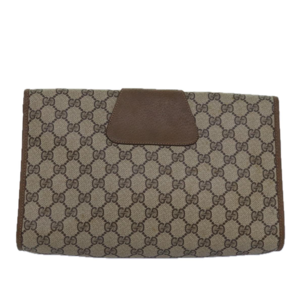 GUCCI GG Supreme Web Sherry Line Clutch Bag PVC Beige Red 89 01 031 80603