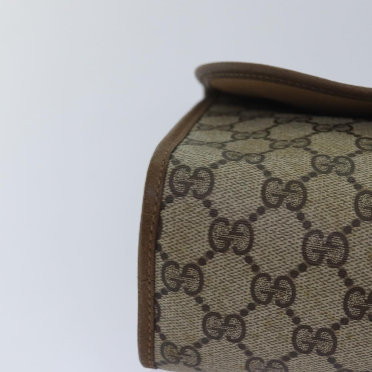 GUCCI GG Supreme Web Sherry Line Clutch Bag PVC Beige Red 89 01 031 80603