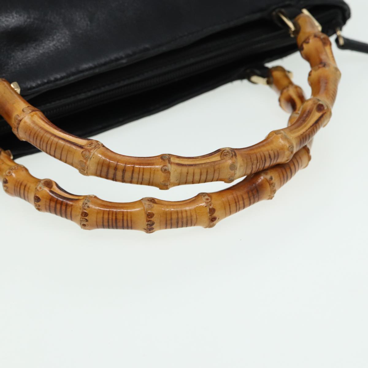 GUCCI Bamboo Hand Bag 2way Black 80627