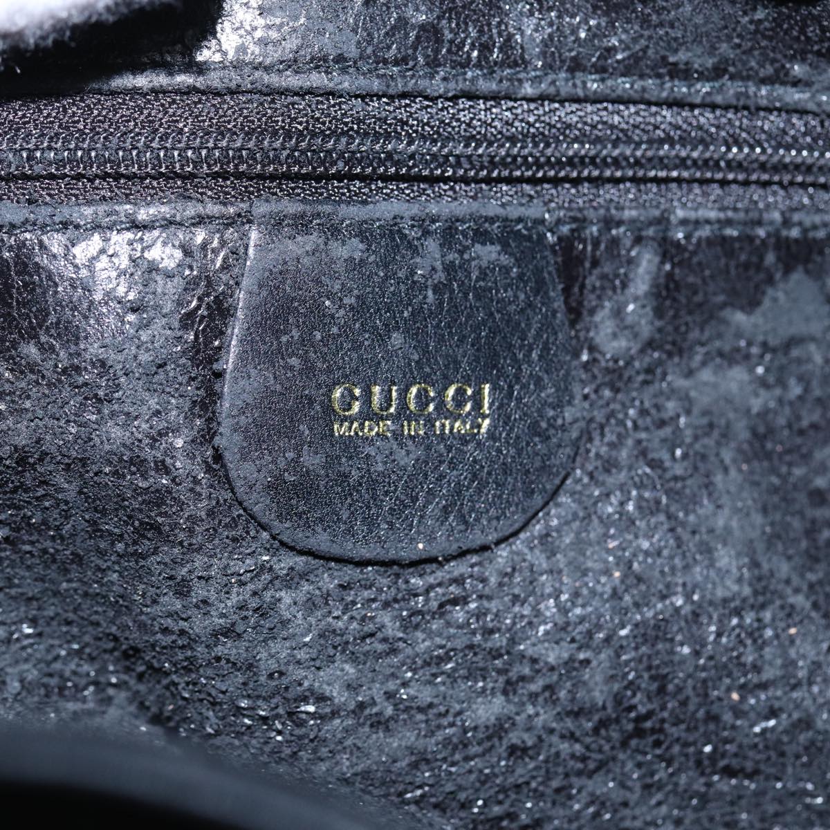 GUCCI Bamboo Hand Bag Leather Black 80628