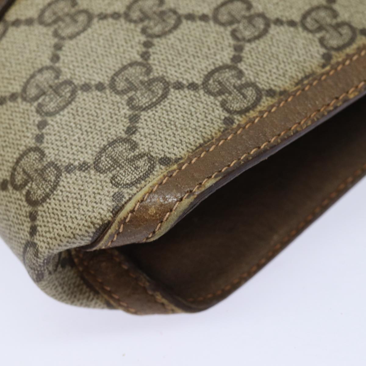 GUCCI GG Supreme Clutch Bag PVC Leather Beige 97 01 037 80682