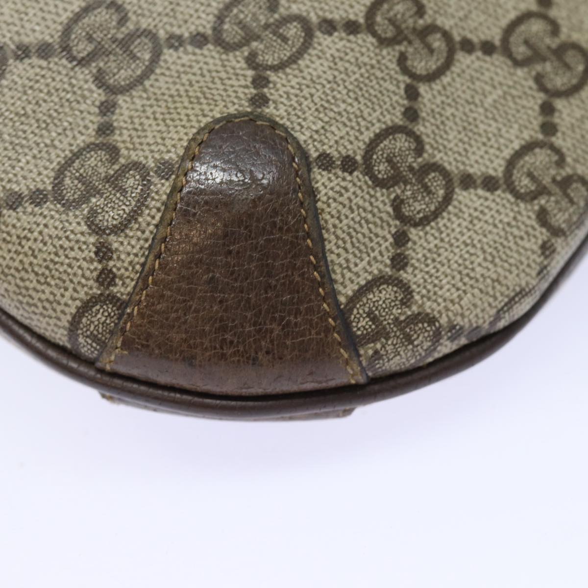 GUCCI GG Supreme Web Sherry Line Shoulder Bag PVC Beige 80683