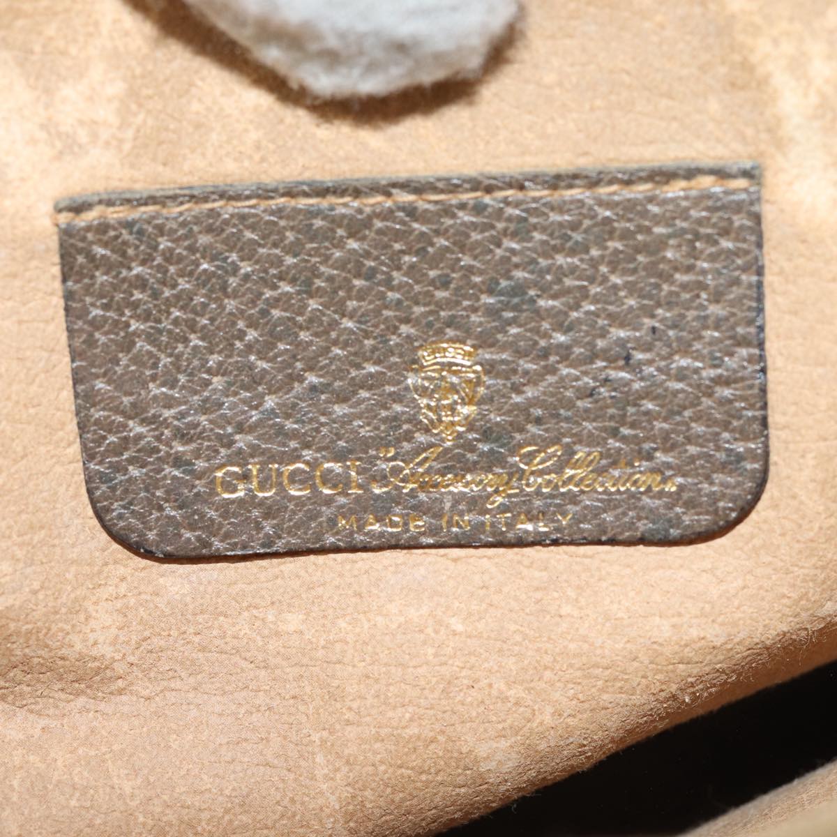 GUCCI GG Supreme Web Sherry Line Shoulder Bag PVC Beige 80683