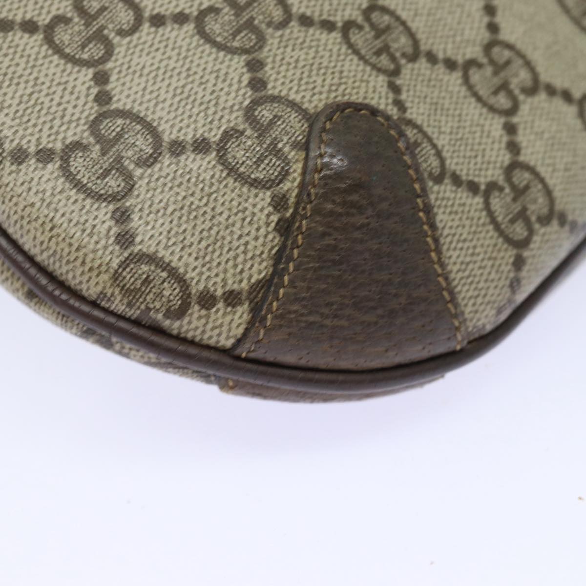 GUCCI GG Supreme Web Sherry Line Shoulder Bag PVC Beige 80683