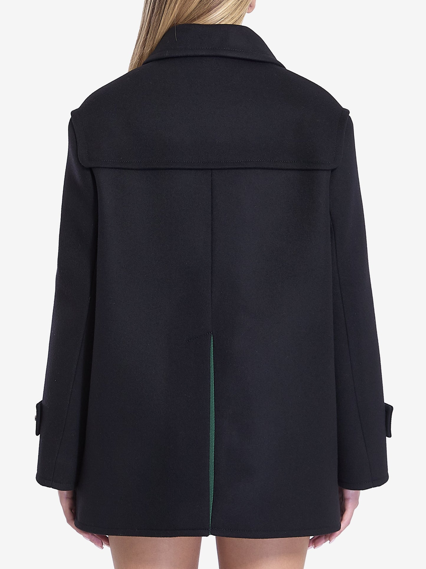 GUCCI Premium Wool Double-Breasted Jacket with Interlocking Button Detail