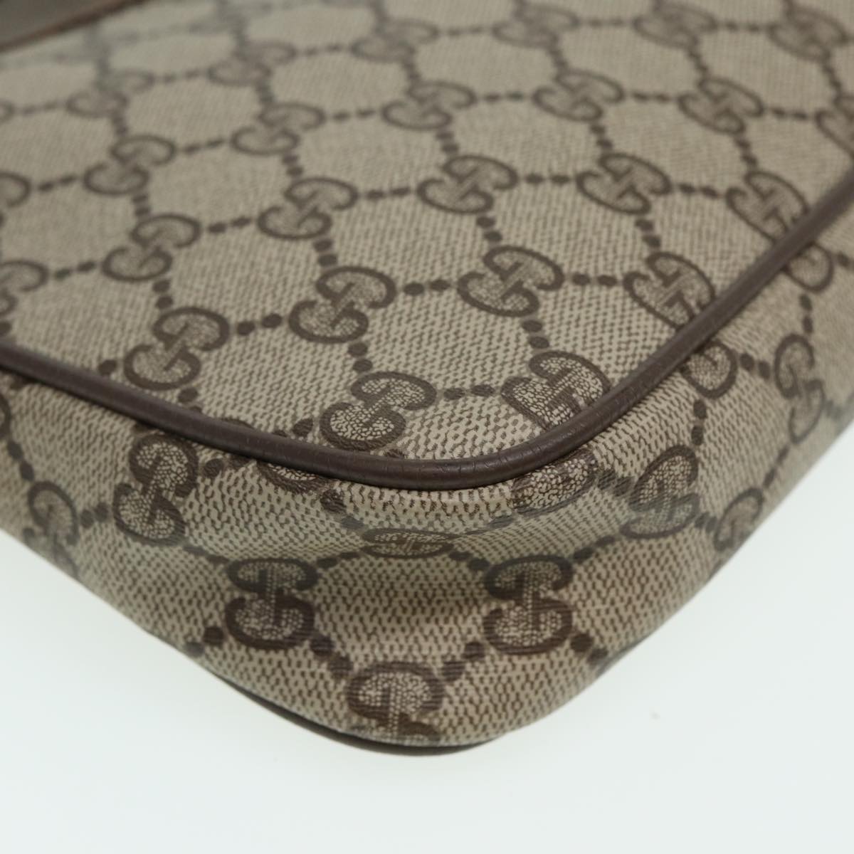 GUCCI GG Supreme Shoulder Bag PVC Leather Beige 80689