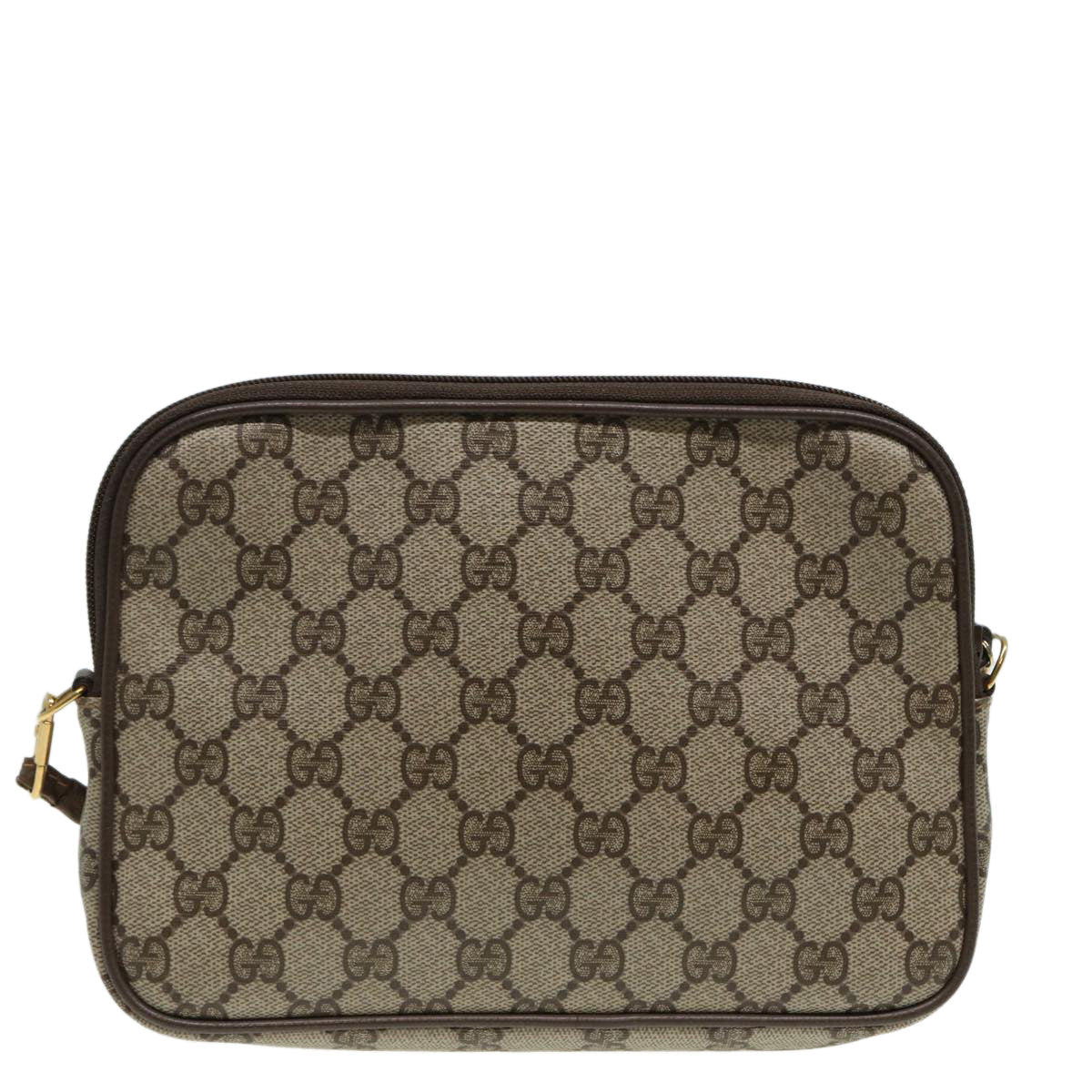 GUCCI GG Supreme Shoulder Bag PVC Leather Beige 80689