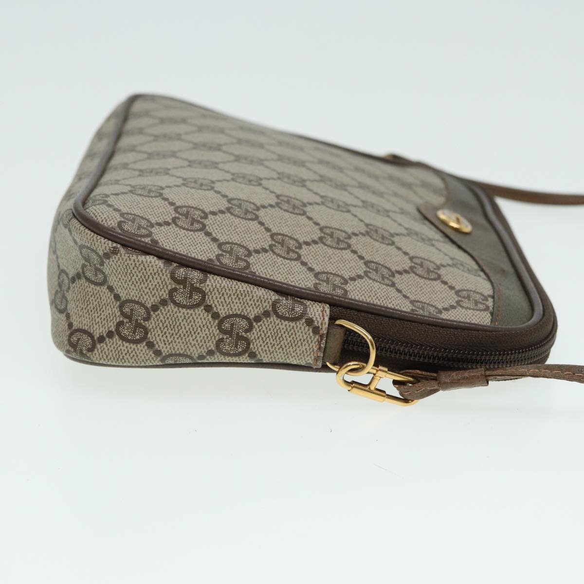GUCCI GG Supreme Shoulder Bag PVC Leather Beige 80689