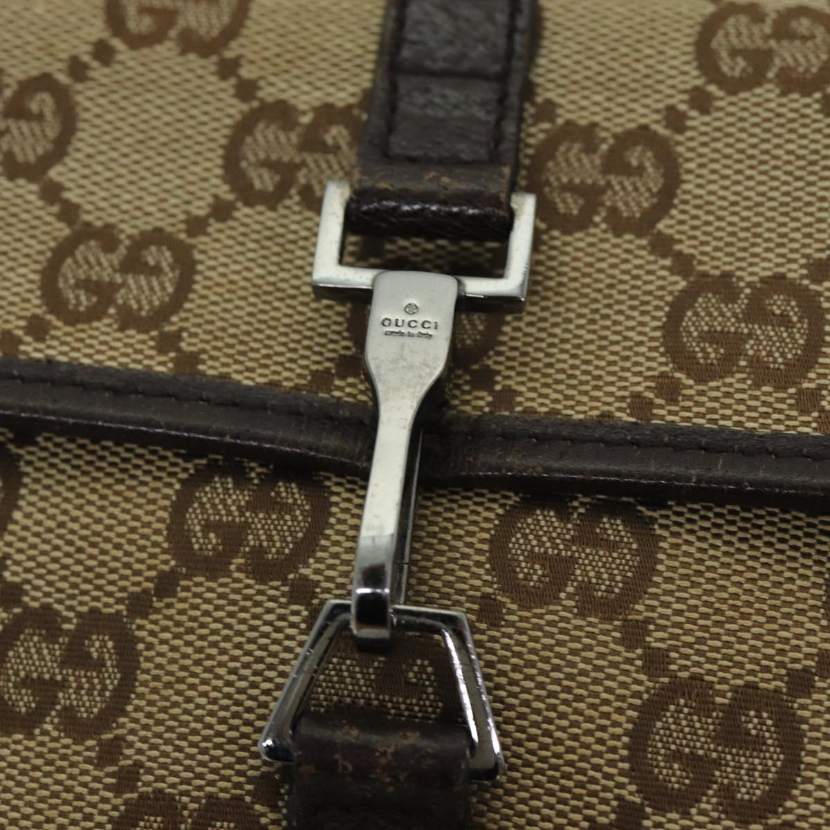 GUCCI GG Canvas Shoulder Bag Beige 92543 80802
