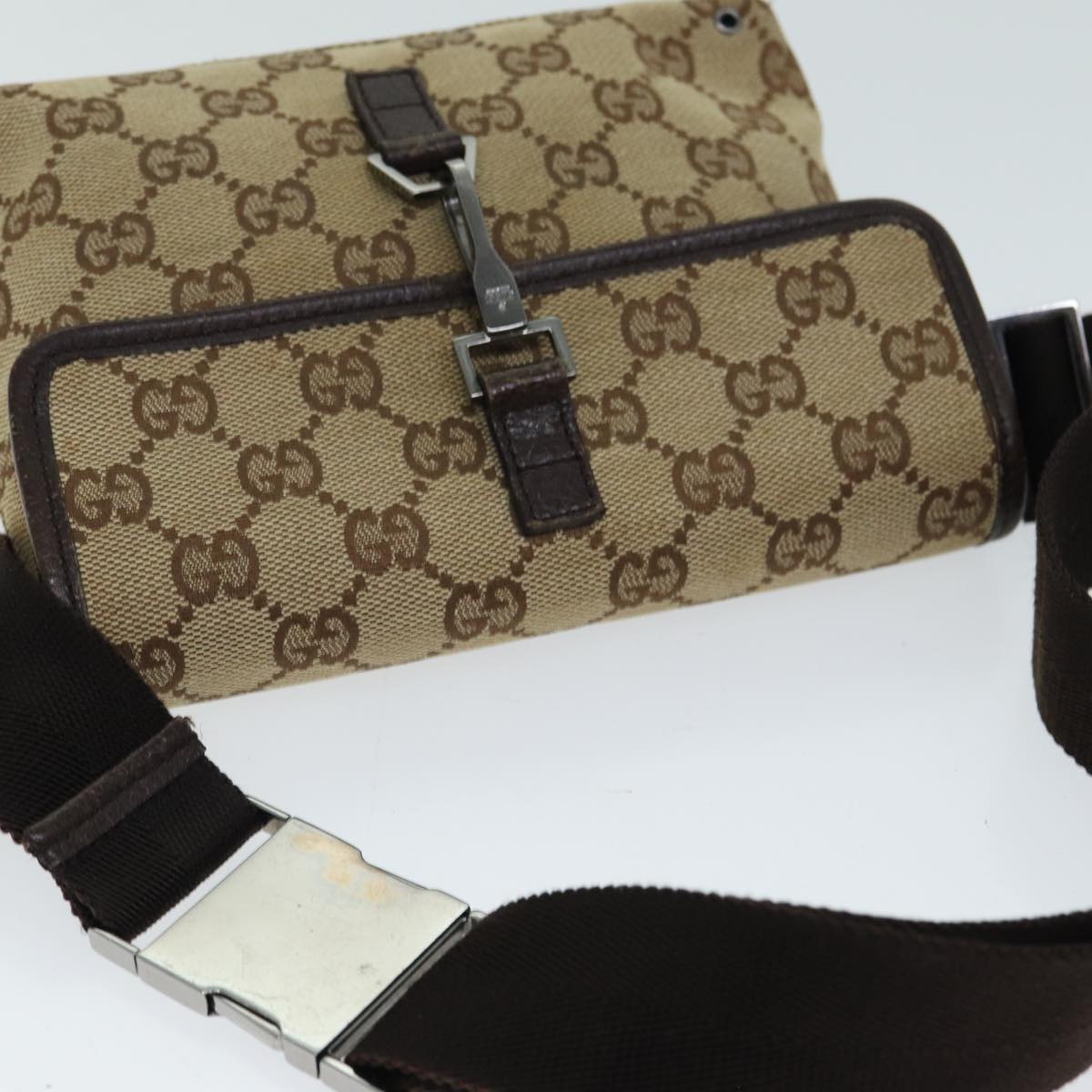 GUCCI GG Canvas Shoulder Bag Beige 92543 80802