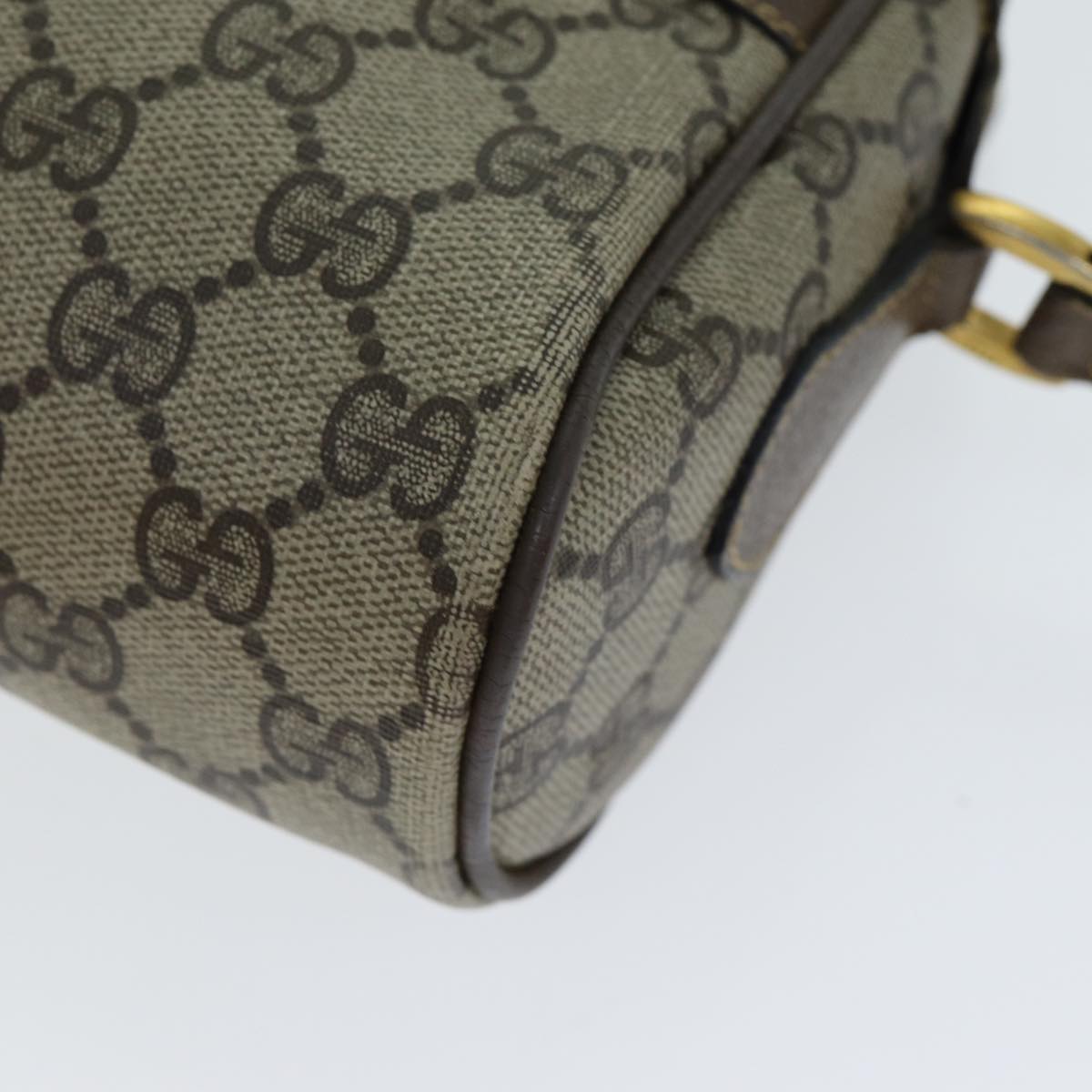 GUCCI GG Supreme Web Sherry Line Shoulder Bag PVC Beige 32 02 004 80804