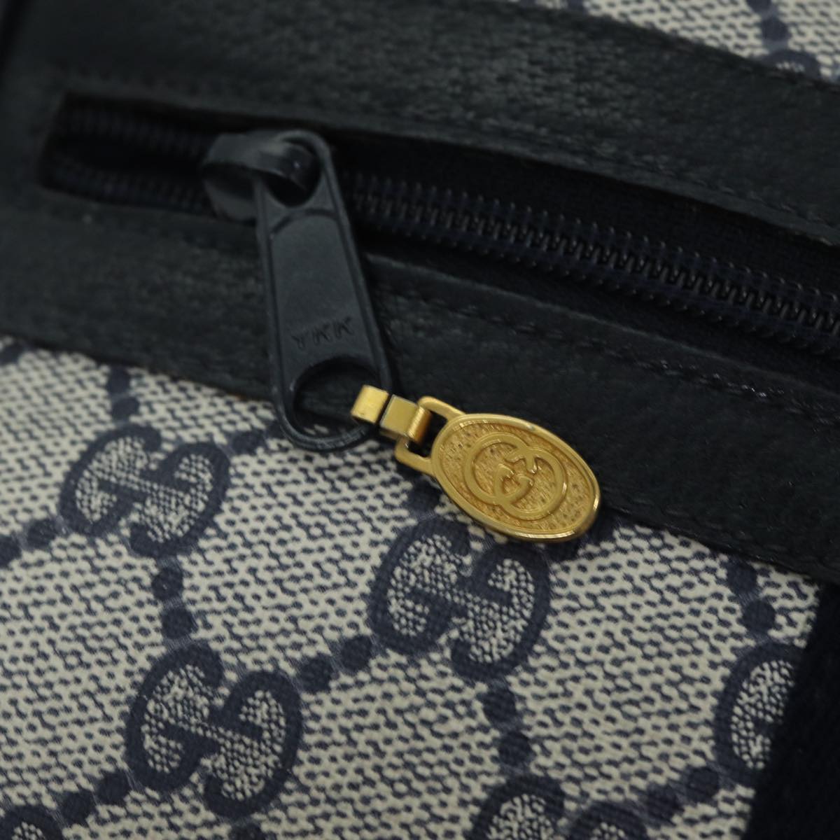 GUCCI GG Supreme Shoulder Bag PVC Leather Navy 98 02 004 80807