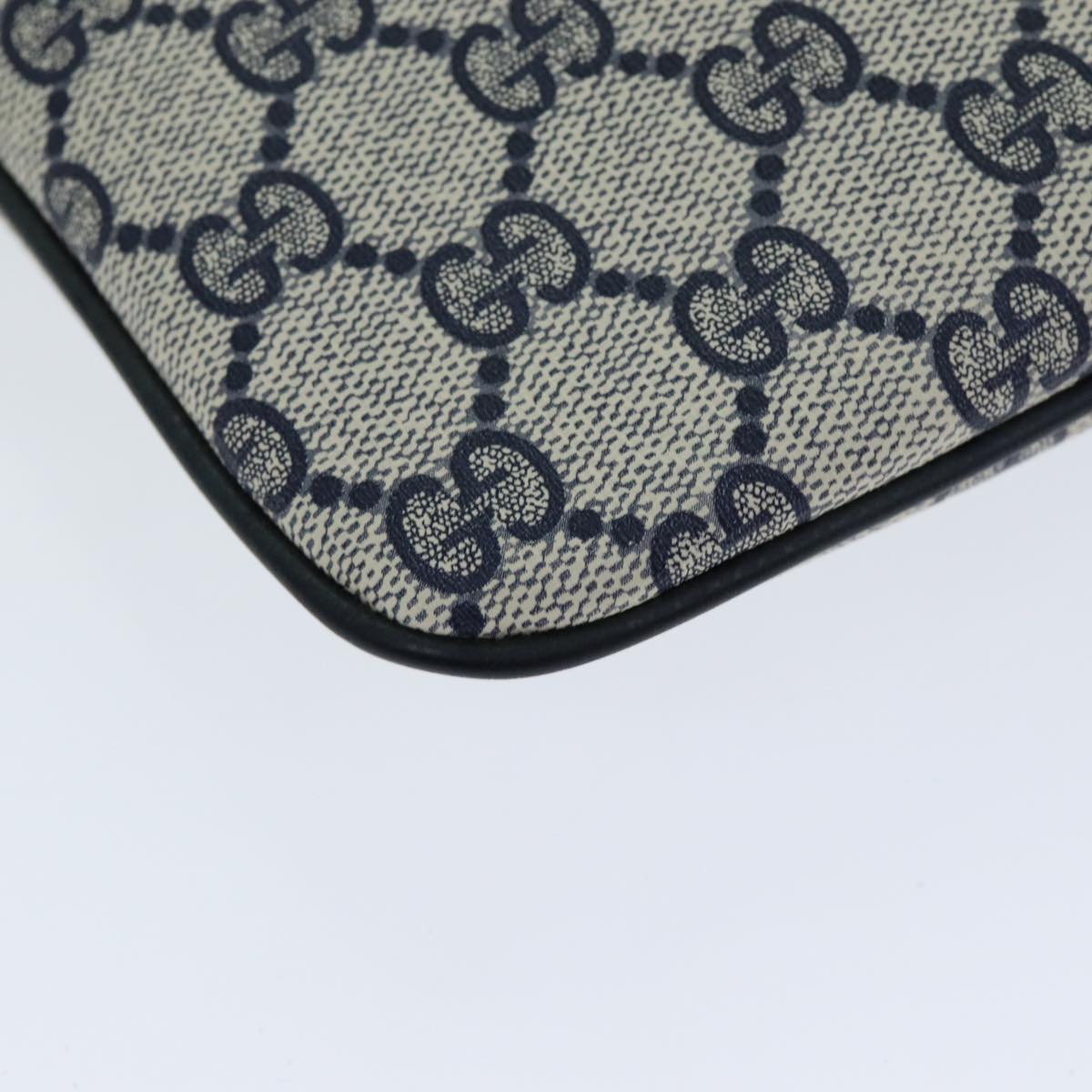 GUCCI GG Supreme Shoulder Bag PVC Leather Navy 904 02 047 80808